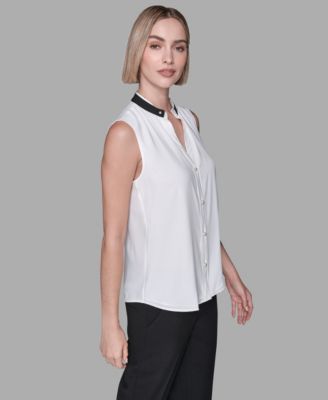 Women's V-Neck Button Down Top