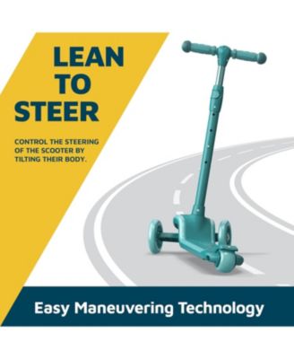 3-Wheel Kids Scooter with LED Lights on Deck & Wheels – 5-Height Handlebar, Anti-Slip Deck, Safety Certified, Ages 3+, Red