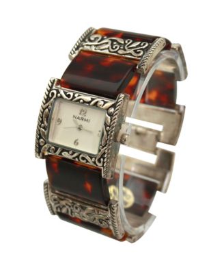 Engraved and Tortoise Elegant Women Watch