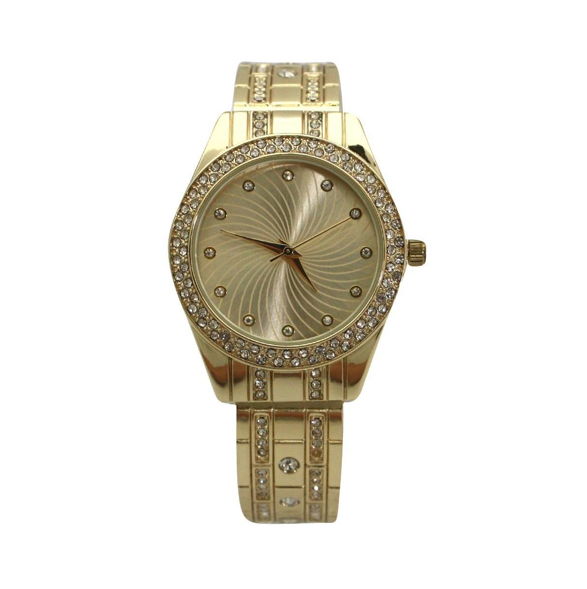 Olivia Pratt Gold Rhinestone Shiny Bangle Watch