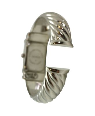 Silver Square and Thin Face Bangle Women Watch
