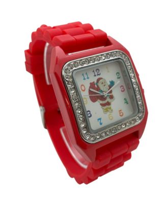 Red Merry Christmas Silicone Band Themed Women Watch
