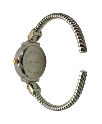 Two Tone Small Elegant Antique Look Women Bangle Watch