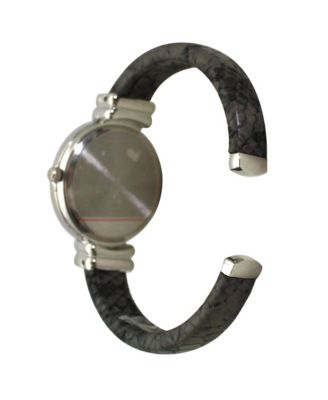 Dark Gray Faux Snake Skin Bangle Women Watch
