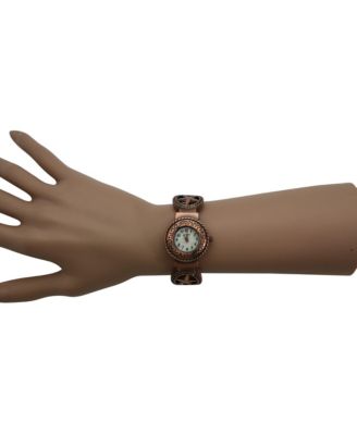 Copper Circles Shape Bangle Women Watch
