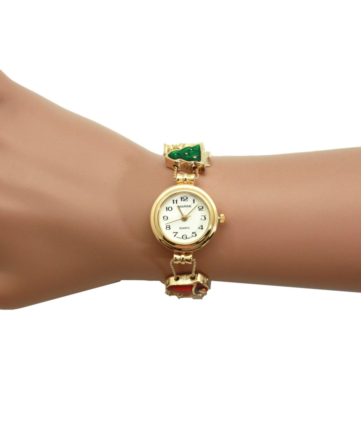 Olivia Pratt Gold Delicate Christmas Themed Women Bracelet Watch