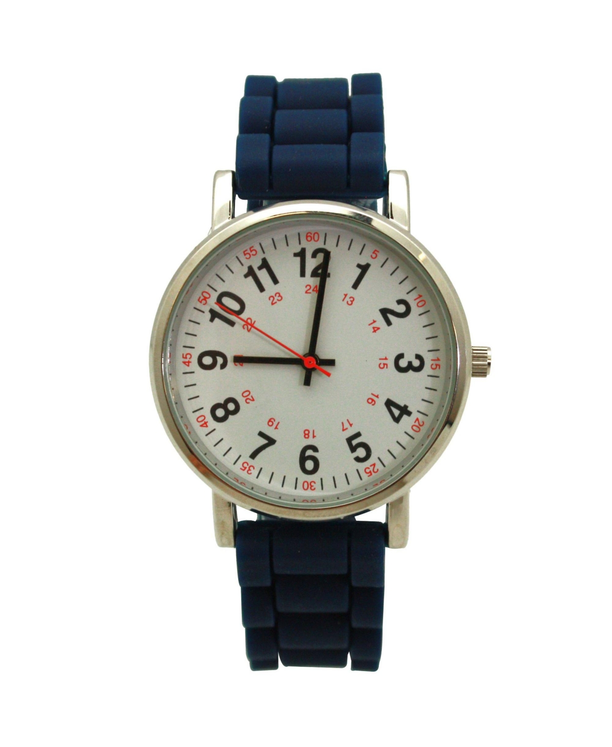 Olivia Pratt Navy Solid Silicone Bold Numbers Women Watch