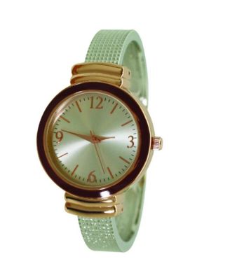 Silver Rose Gold Every Day Textured Metal Bangle Watch