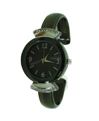Gunmetal Silver Classic Every Day Metal Bangle Watch