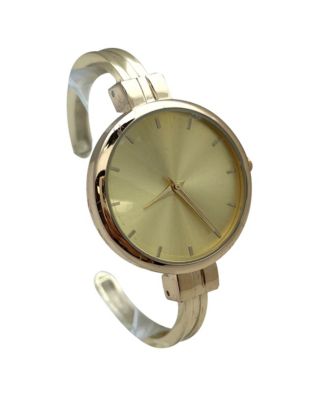 Gold Big Face Minimalist Bezel Bangle Women Watch