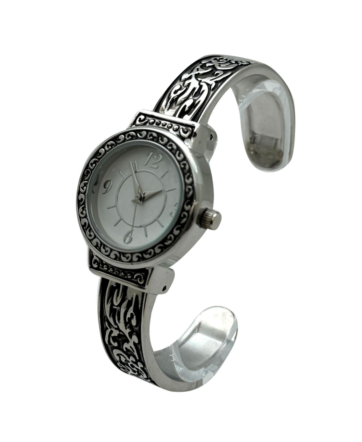 Olivia Pratt Antique Style Elegant Cuff Women Watch, Silver