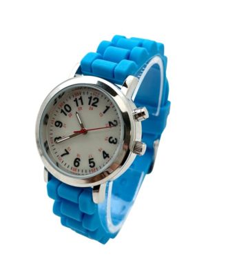 Turquoise Luminous Dial Easy Read Medical Professionals Silicone Band Women Watch