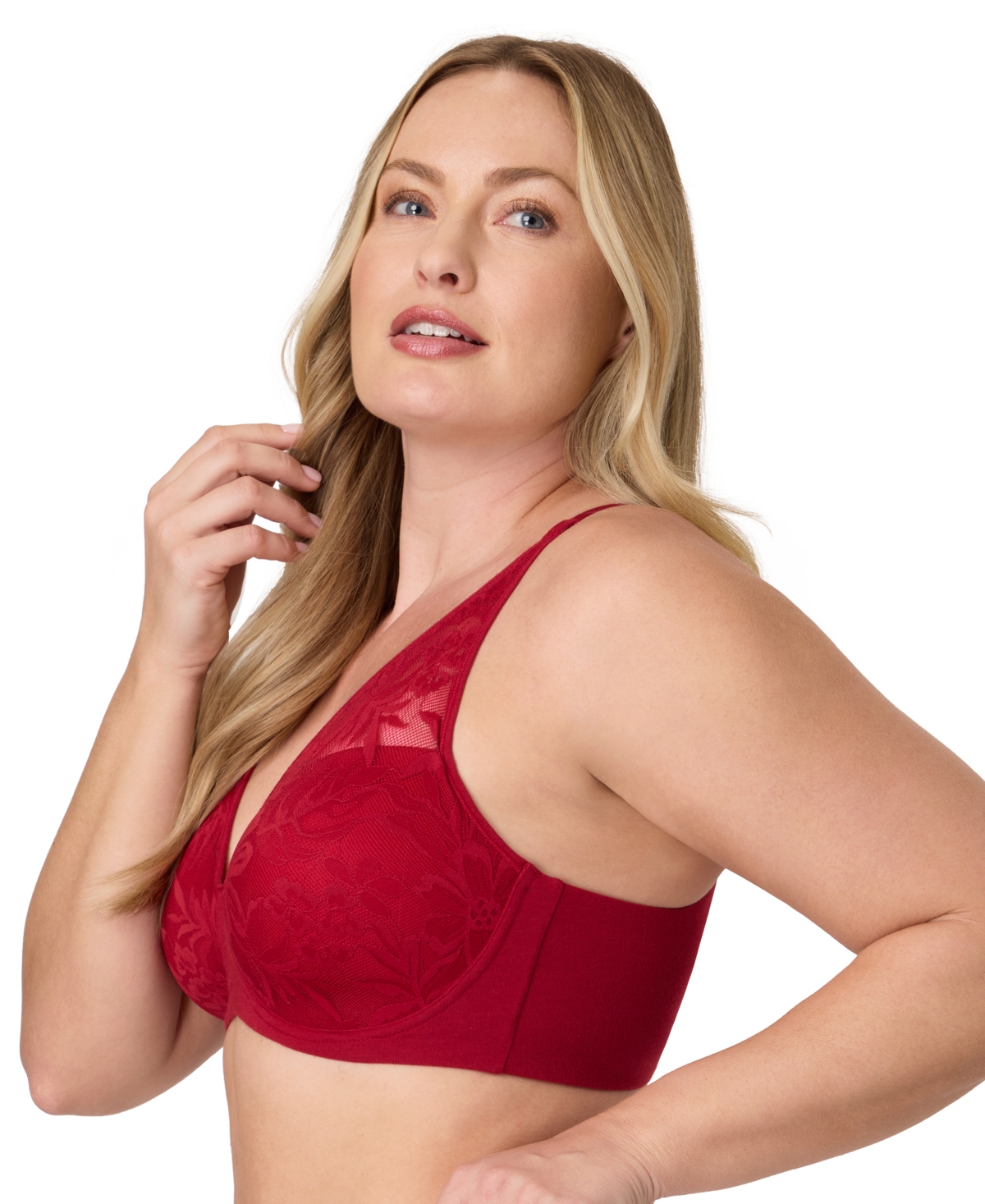Bali Women's Breathe Wireless T-shirt Bra Df7594 In Red