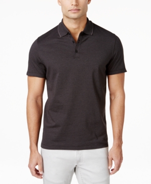 Alfani Men's Stretch Polo, Created For Macy's In Deep Black Combo