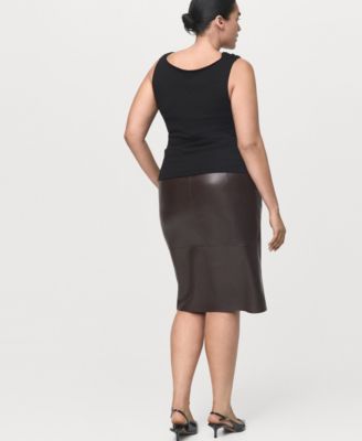 Women's Leather-Effect Pencil Skirt