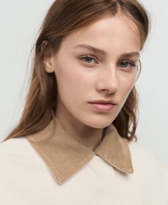 Women's Corduroy Collar Denim Parka Blazer