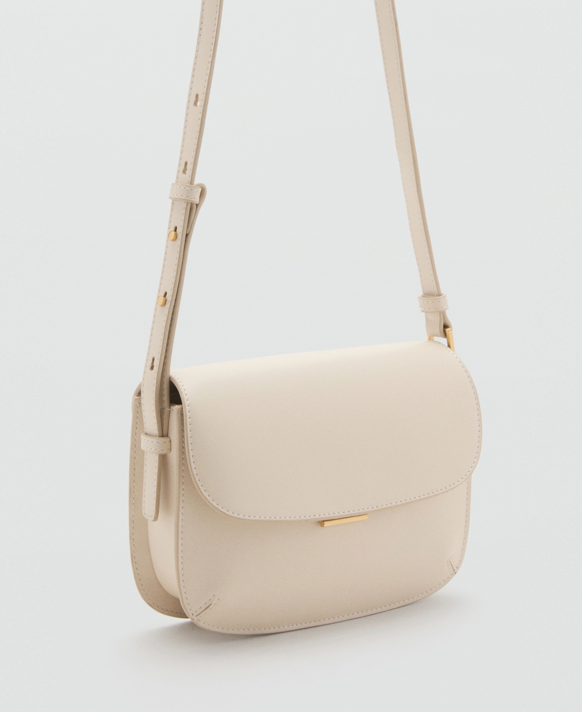 Mango Women's Flap Crossbody Bag In White