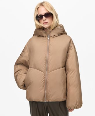 MANGO - Women's Short Oversized Hooded Anorak Coat