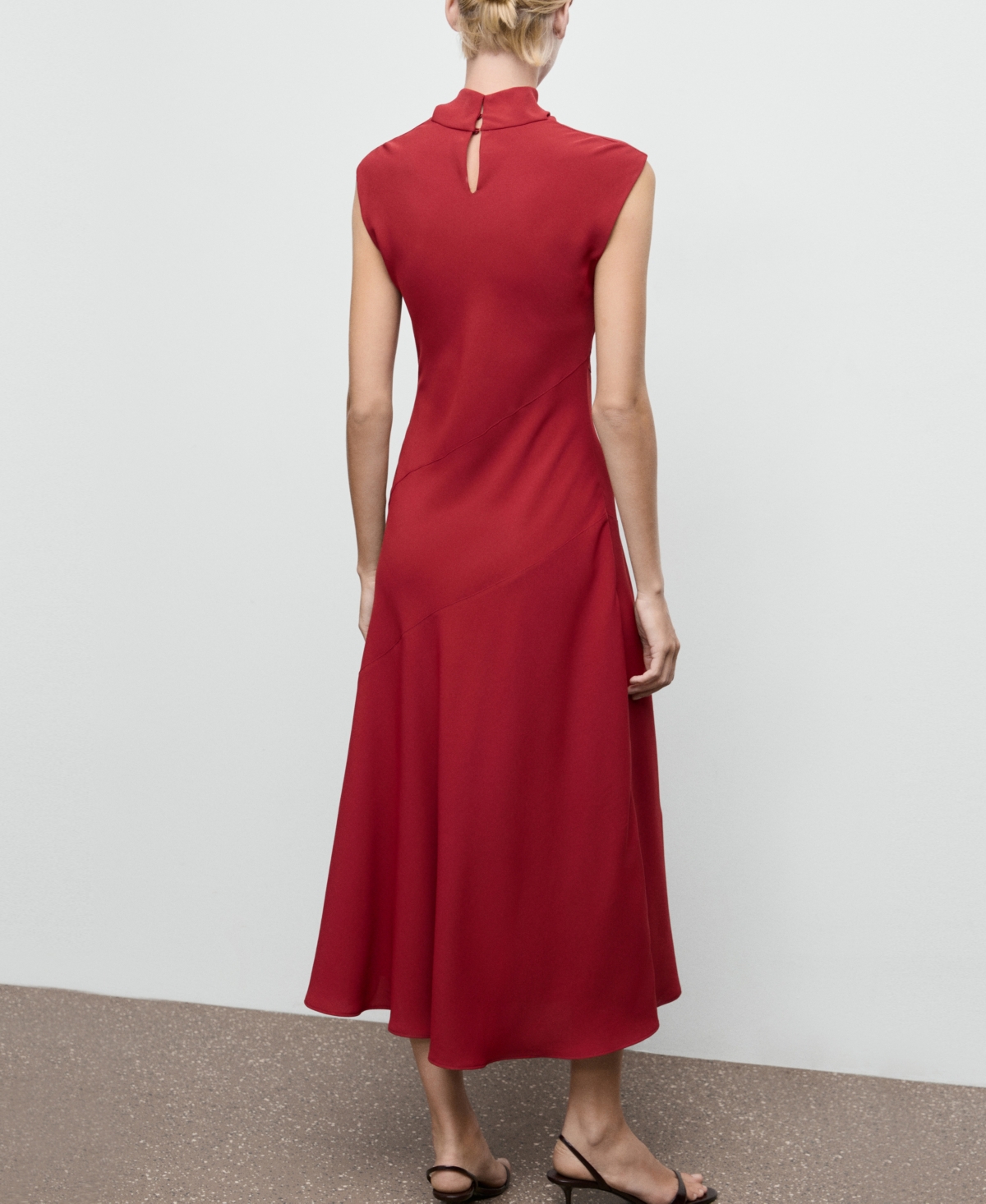 Mango Women's Sleeveless High-neck Dress In Red