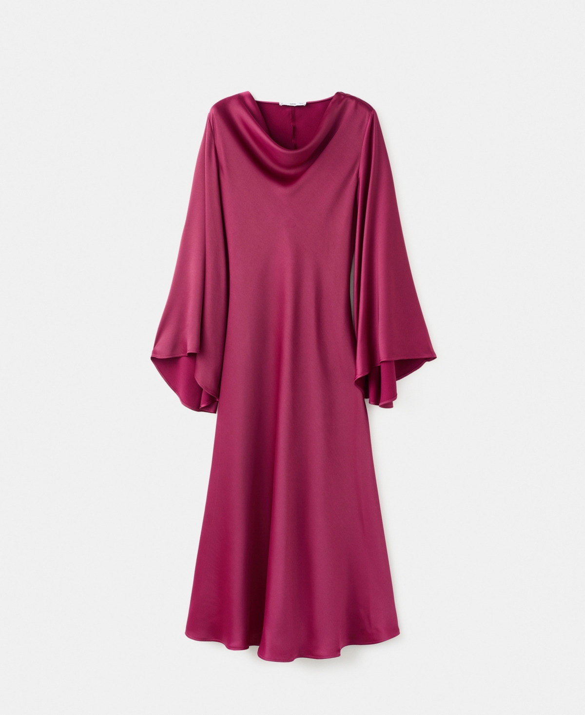 Mango Women's Flared-sleeve Satin Dress In Burgundy
