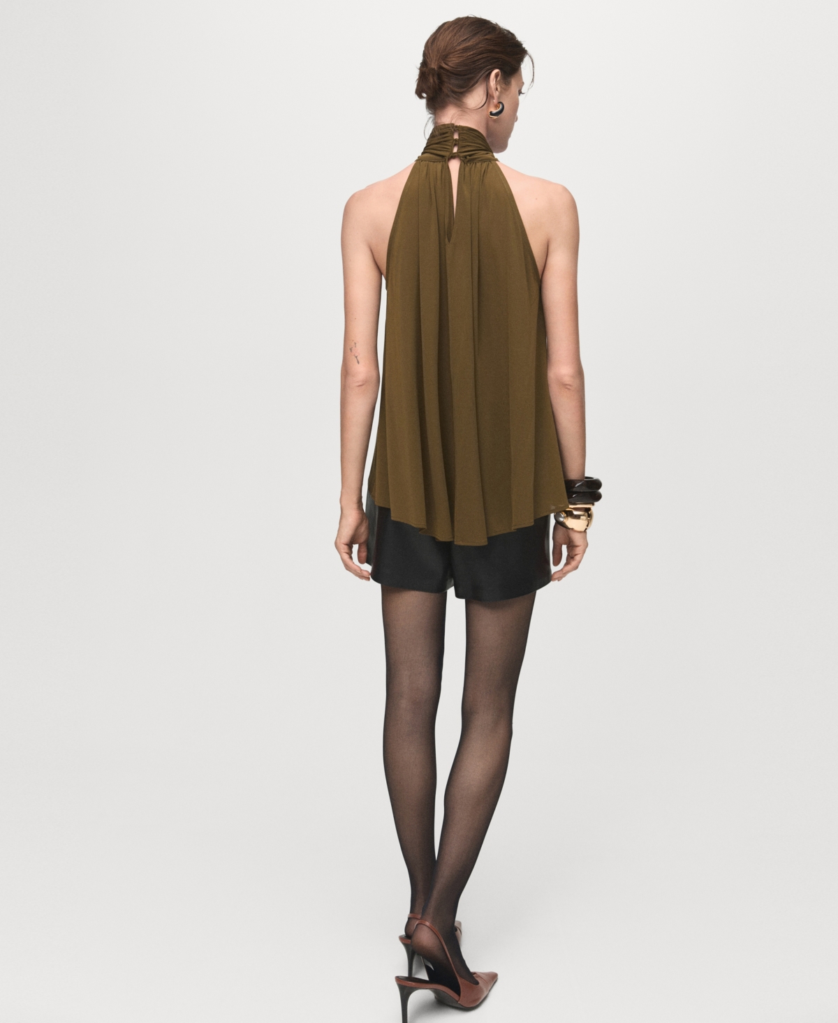 Mango Women's Halter Bow Top