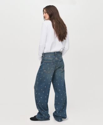 Women's Eyelet-Detail Balloon Jeans
