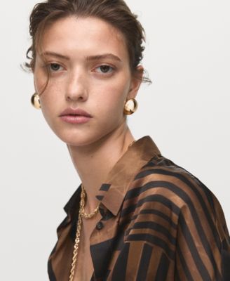 Women's Striped Satin Blouse