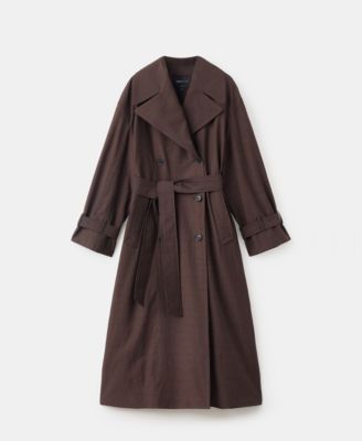 Women's Long Virgin Wool Trench Coat