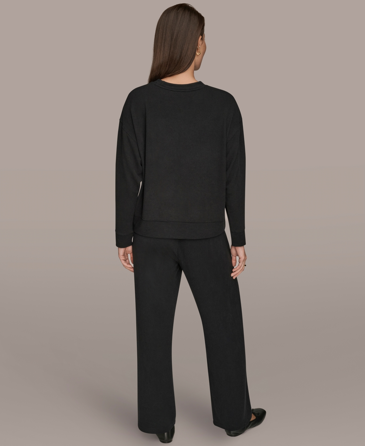 Donna Karan Weekend Women's Crew Neck Top In Black