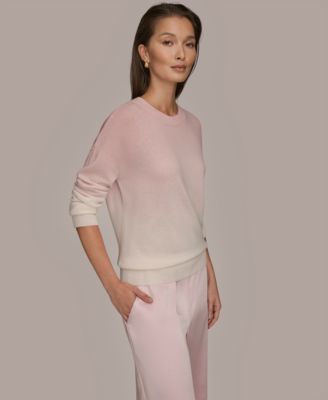 Women's Long Sleeve Wool Cashmere Blend Dye Dip Sweater