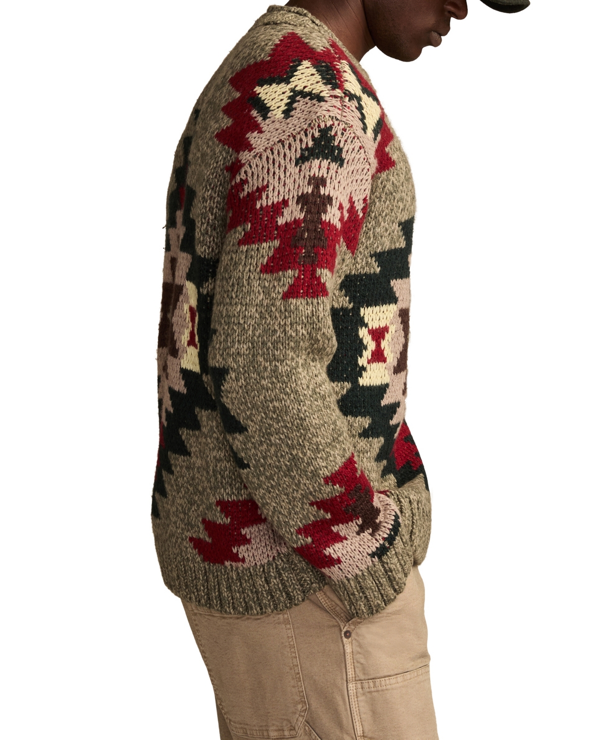 Lucky Brand Men's Crewneck Novelty Sweater
