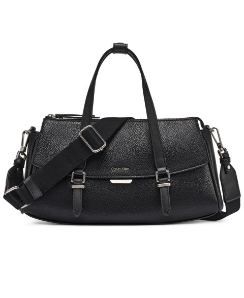 Женская сумка Calvin Klein Irene Top Handle Convertible Satchel, цвет: Чёрный / Серебряный