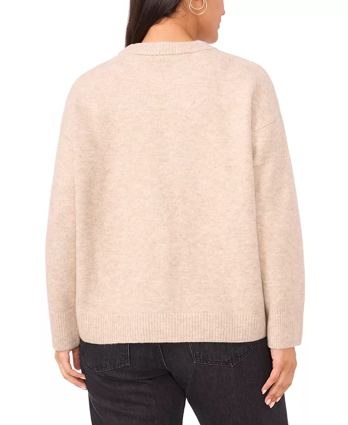 Plus Size Flower Motif Crewneck Sweater - thumbnail 8