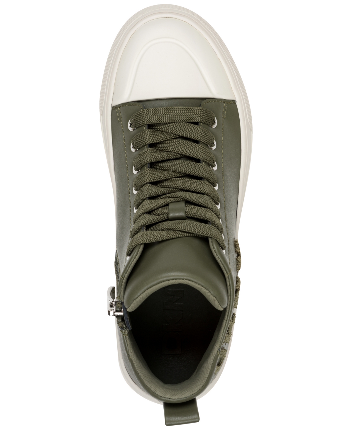 Dkny Women's Yaser Lace Up Mid Sneaker In Green