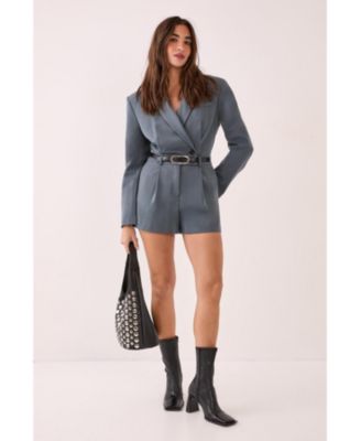 Women's Tailored Button Detail Romper