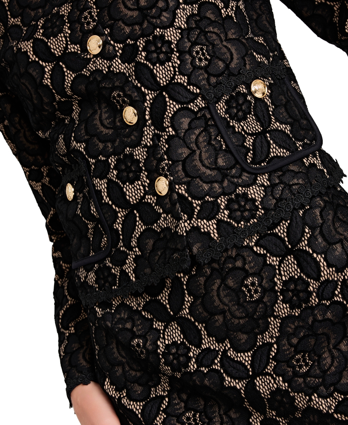 Tahari Asl Women's Bonded Lace Long-sleeve Jacket In Black