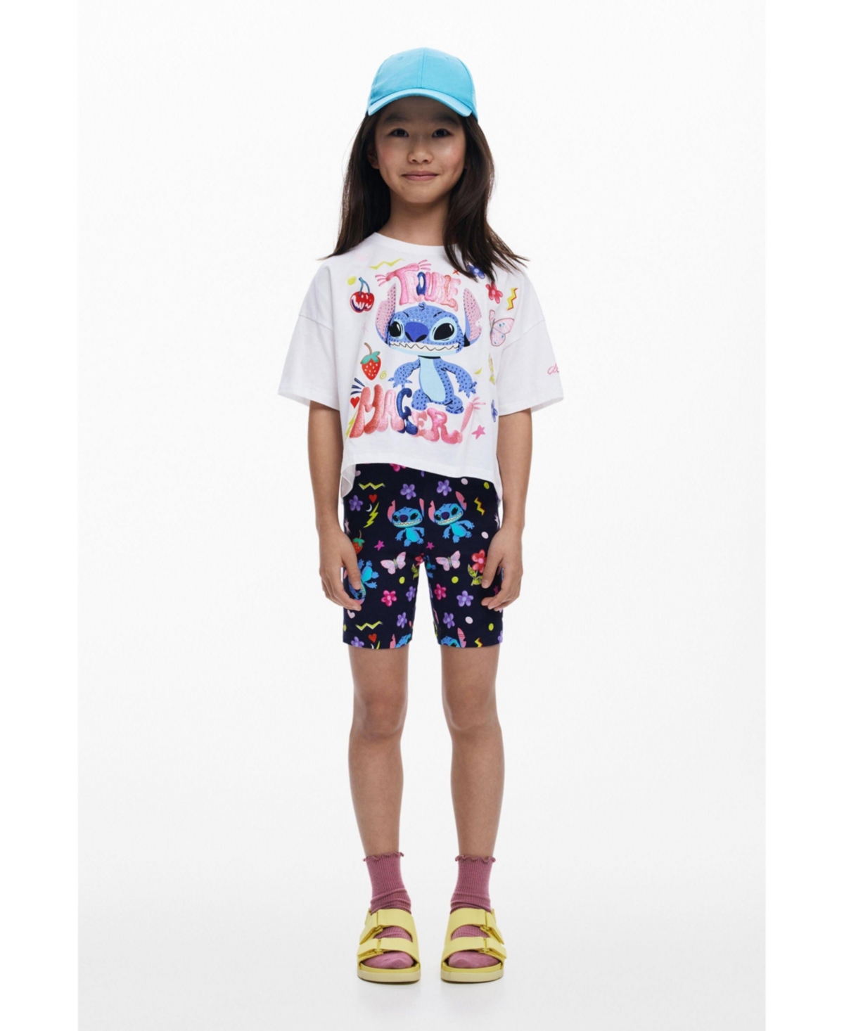 Desigual Girls Girls's Stitch Cycling Leggings In Blue