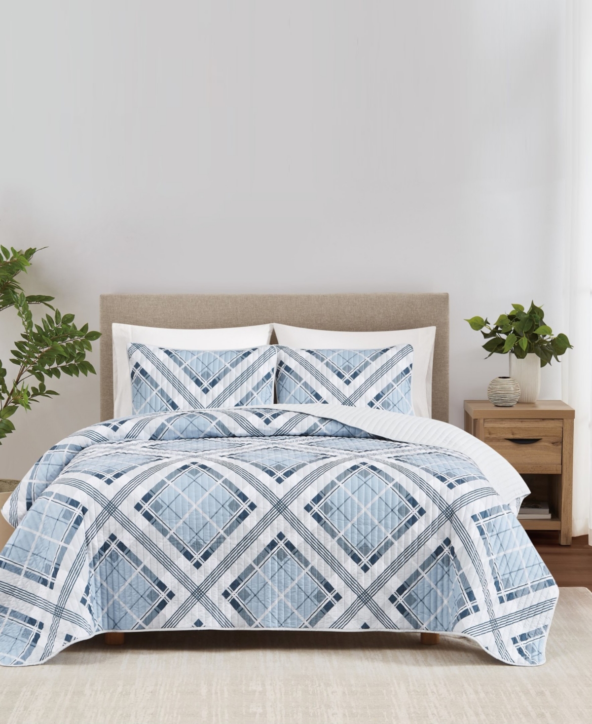 Truly Soft Lars Plaid 3-pc. Quilt Set, Full/queen In Blue