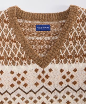 Men's Northern Geo Fair Isle V-Neck Sweater, Macy's Exclusive