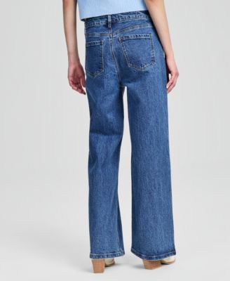 Women's Rhinestone Embellished Wide Leg Jeans, Macy's Exclusive