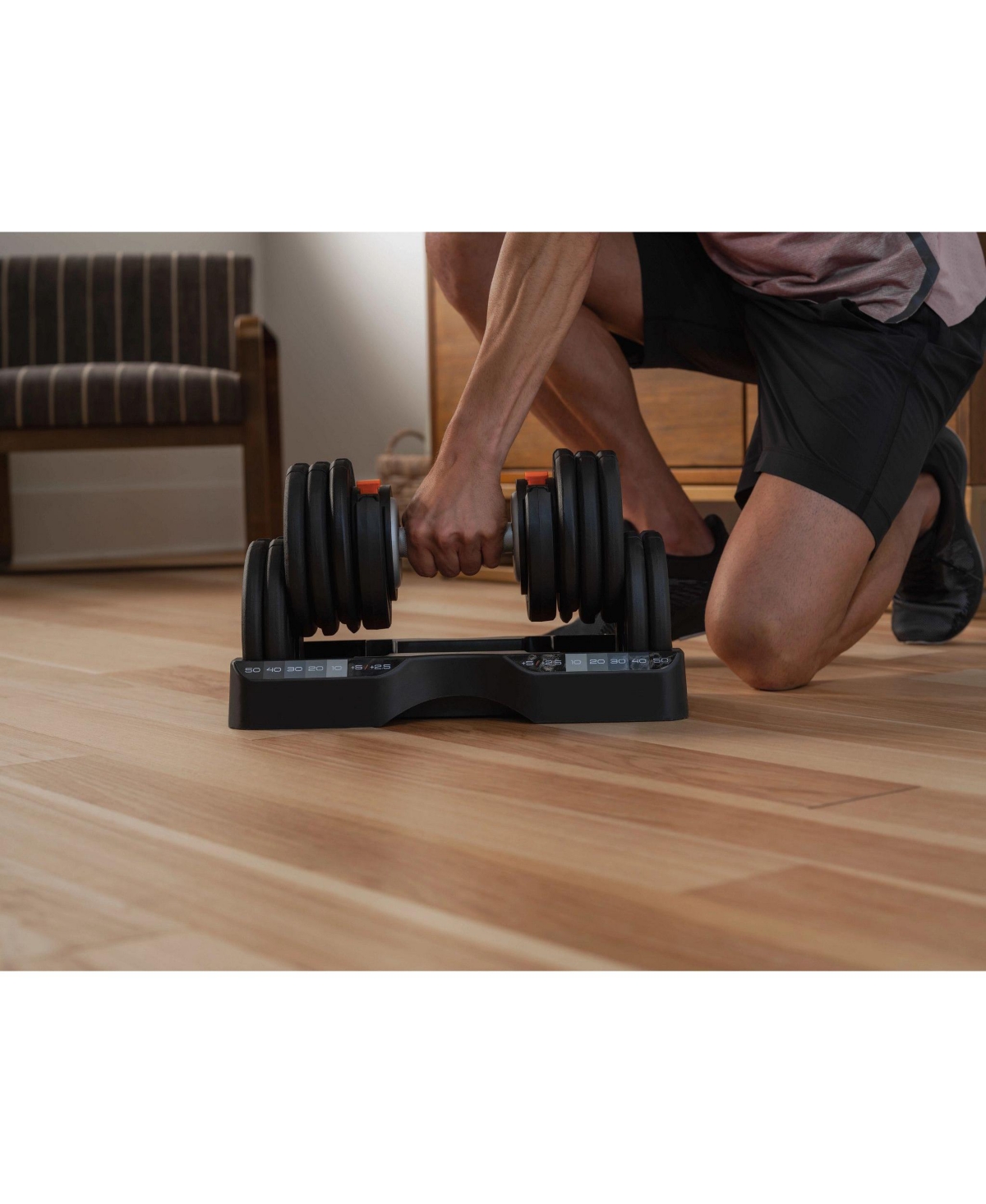 NordicTrack 55 lb Select-a-Weight Dumbbell Pair, Black