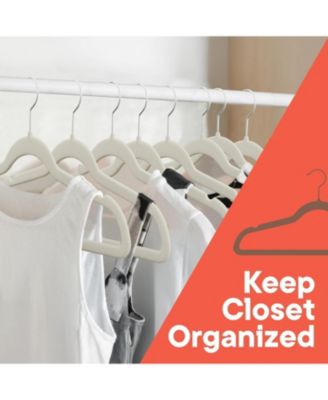Ivory Velvet Hangers with 360° Swivel Hooks, Non-Slip Design, Holds 11 lbs, Space-Saving for Neat, Crease-Free Closet Organization, Pack of 150