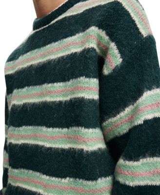 Men's Fuzzy Crew Knit Sweater