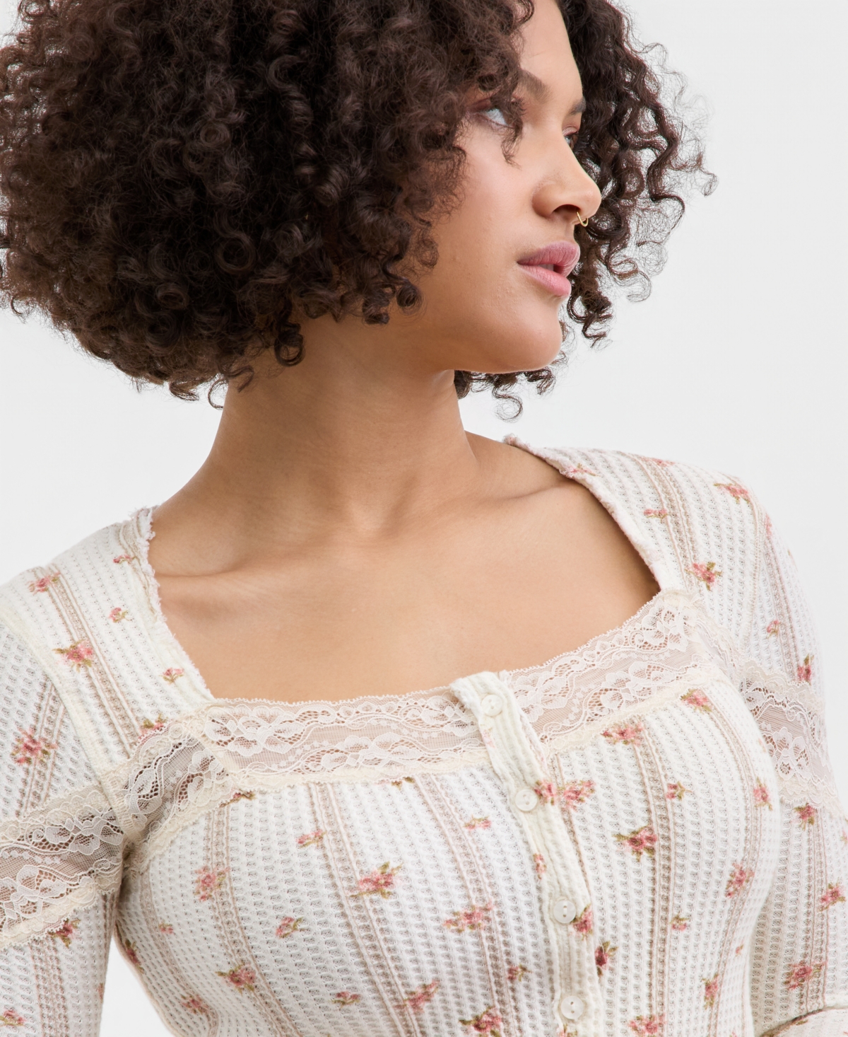 Free People Women's Lets Party Cardi-Print Top