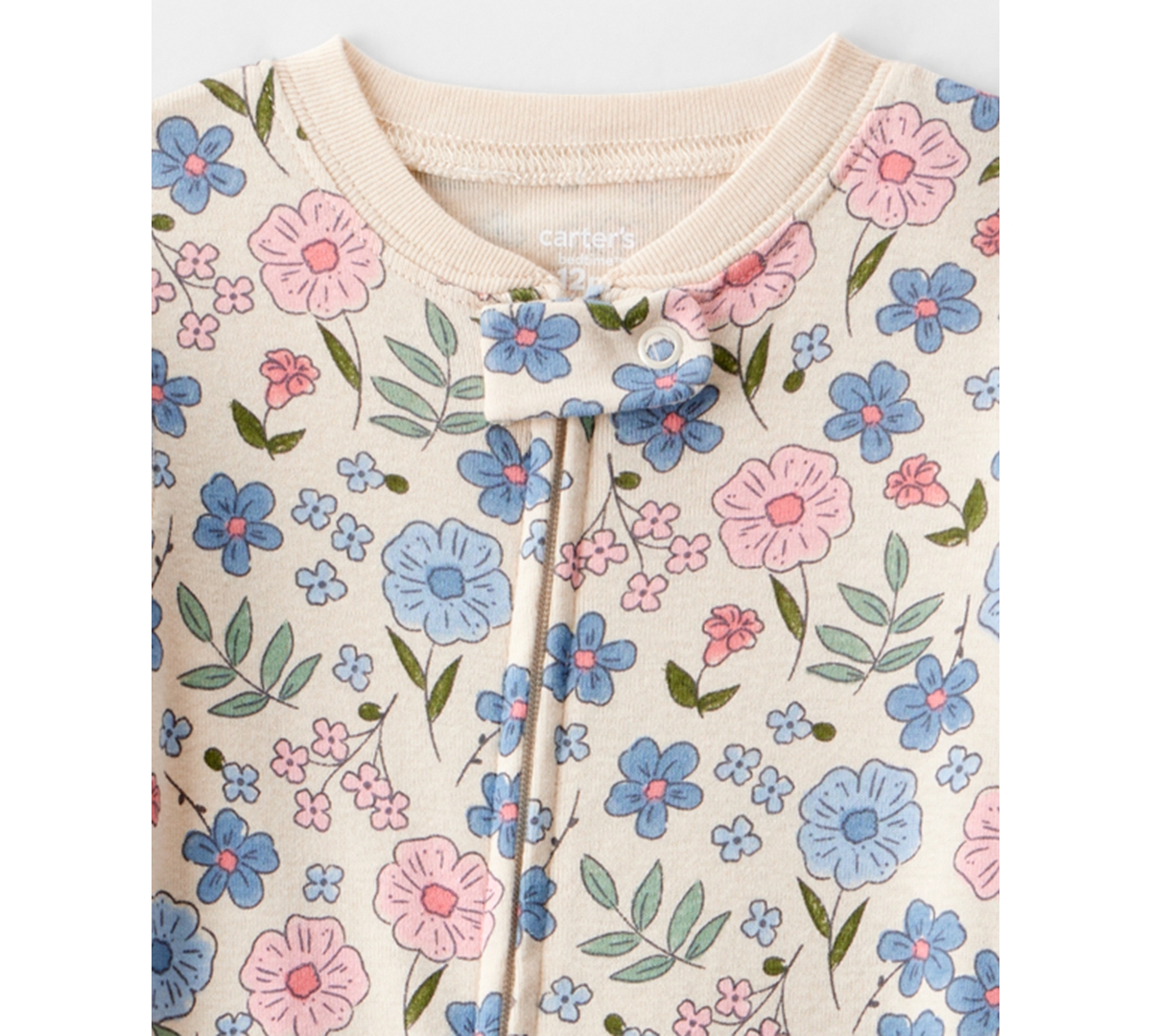 Carter's Baby Girls Floral Print Footed Long-Sleeve Bodysuit