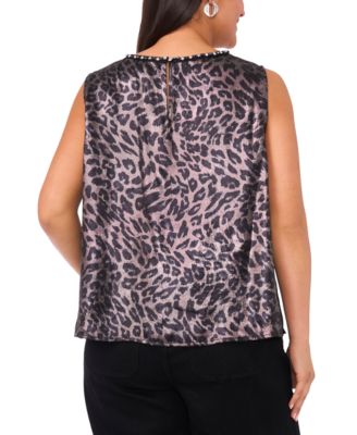Plus Size Printed Crewneck Blouse