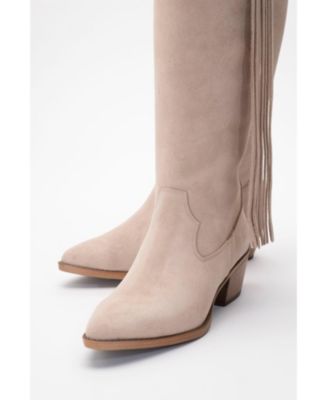 Rios Leather Fringe Knee High Boot (Women