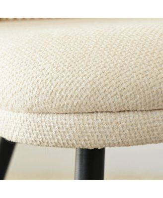 3-Piece 34.5 Inch Round Dining Set with Wood-Look Pedestal Table and 2 Upholstered Rattan Back Chairs with Black Metal Legs-Maison Boucle