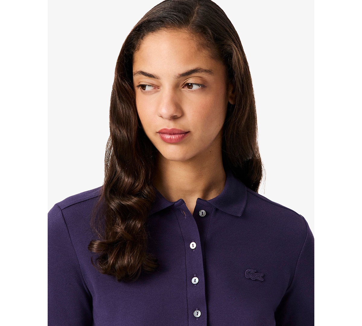 Lacoste Usa Women's Slim-fit Long Sleeve Top In Purple