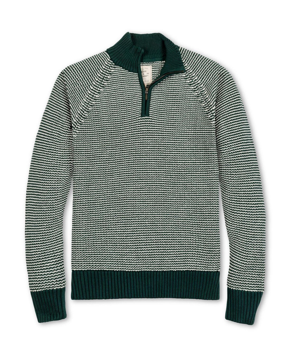 Hope & Henry Men's Organic Half Zip Ski Pullover Sweater